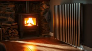 log burner vs central heating